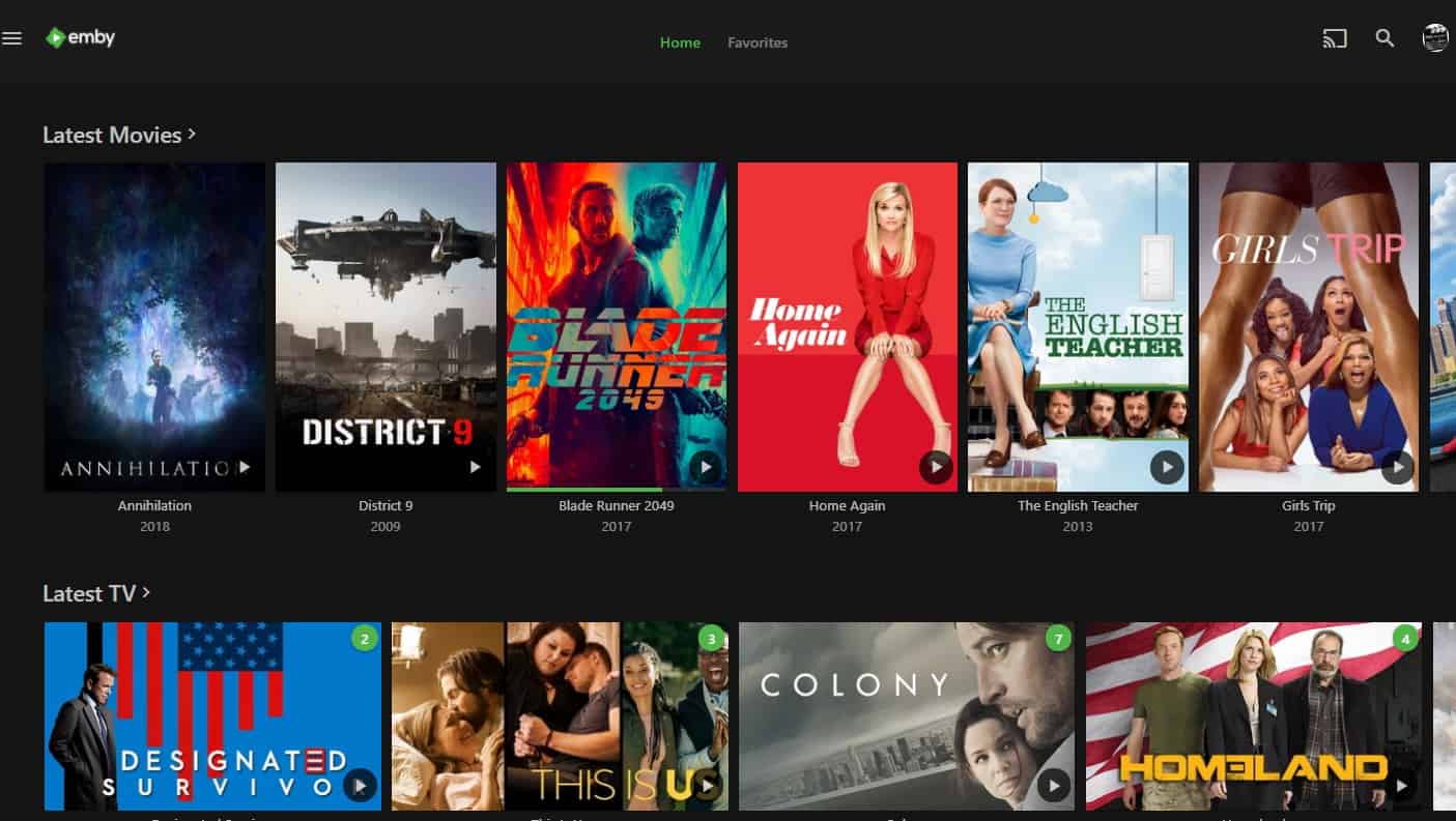 Emby Web UI